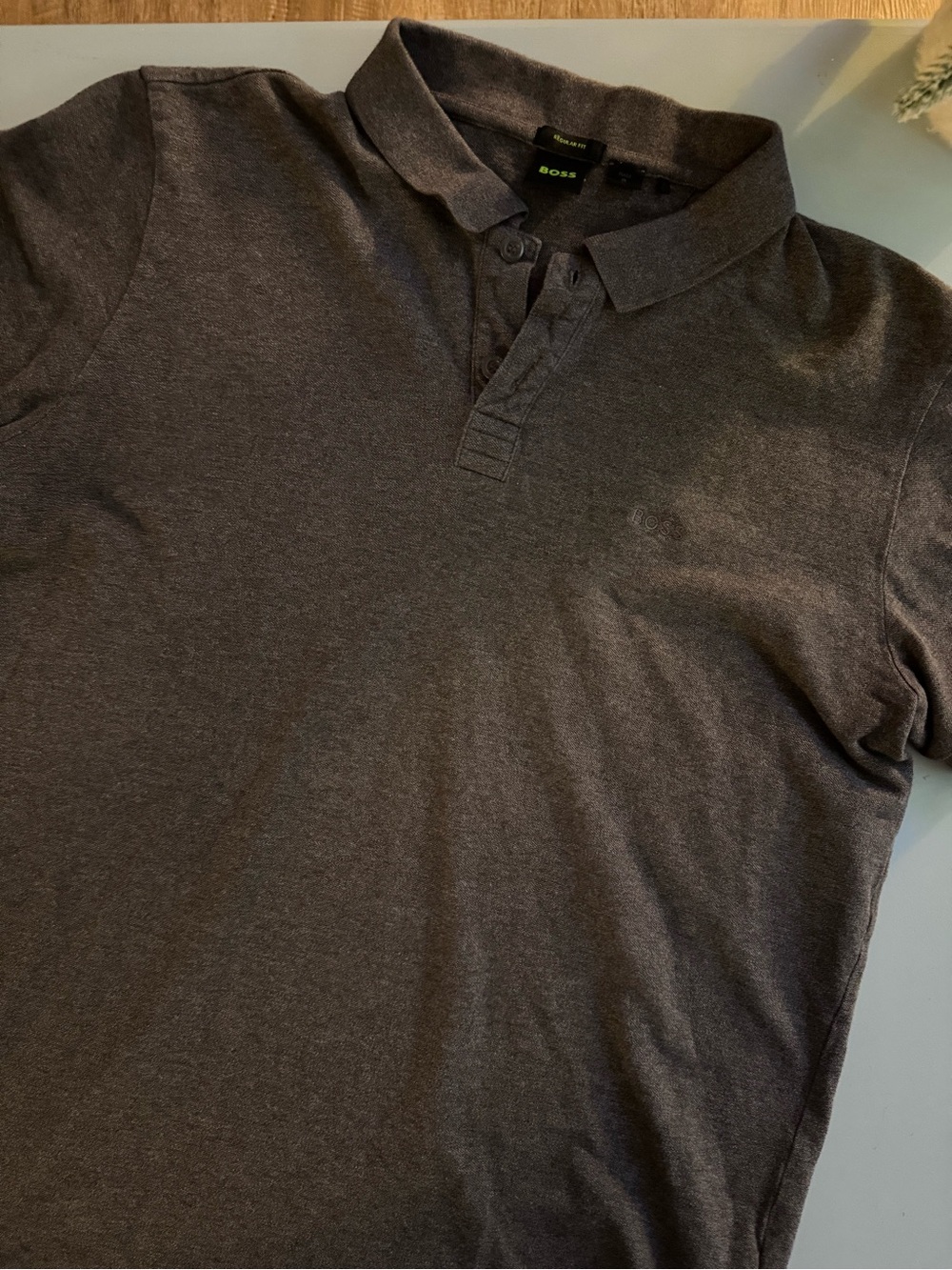Hugo Boss Men's Dark Charcoal Heather Polo Size XL